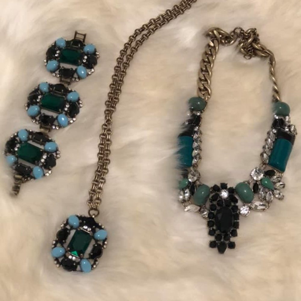 J Crew | Turquoise/Navy Statement Collection